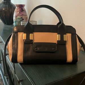 Chloe Chic Black and Tan Handbag